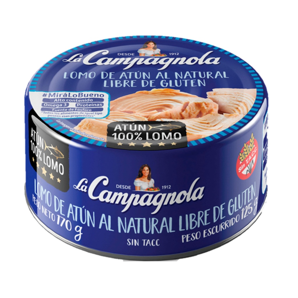 ATUN EN LOMOS AL NATURAL LA CAMPAGNOLA 170g