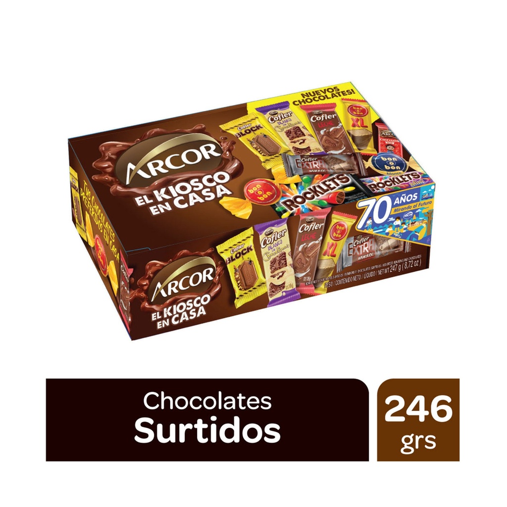 BOMBONES, CHOCOLATES, OBLEAS SURTIDAS KIOSCO EN CASA ARCOR 246g