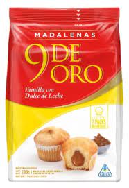 MADALENAS VAINILLA RELLENAS CON DDL 9 DE ORO 230g