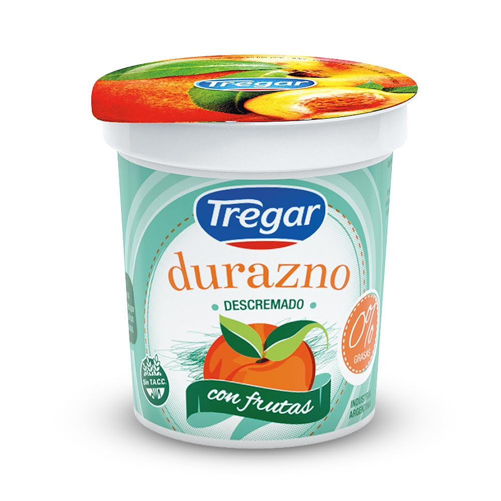 YOGUR DESCREMADO C/FRUTAS DURAZNOS TREGAR 160g