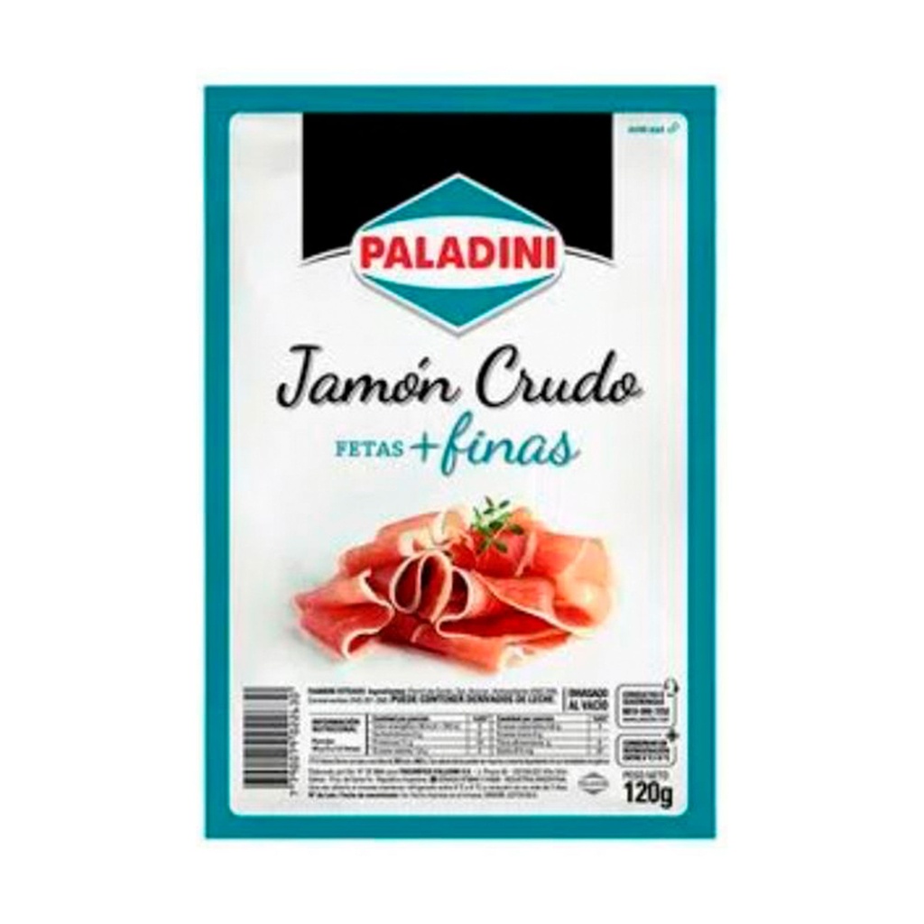 JAMON CRUDO FETEADO FETAS FINAS PALADINI 120g