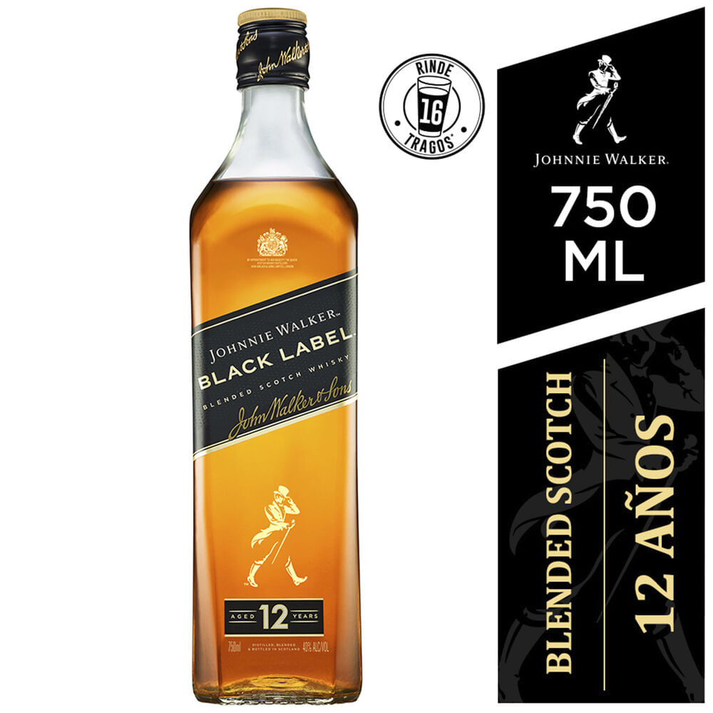 WHISKY BLACK LABEL JOHNNIE WALKER 750ml  