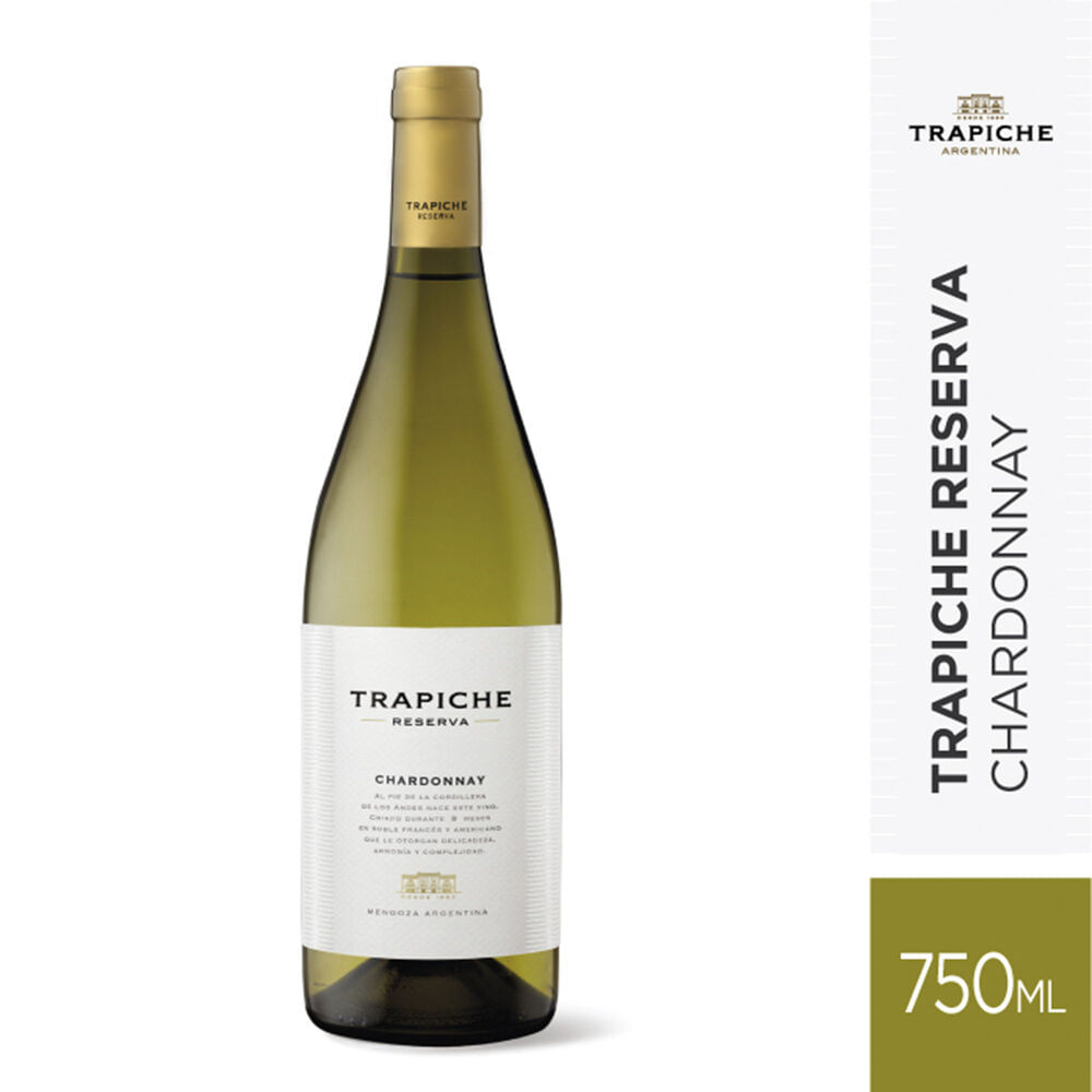 VINO BLANCO CHARDONNAY RESERVA TRAPICHE 750ml 