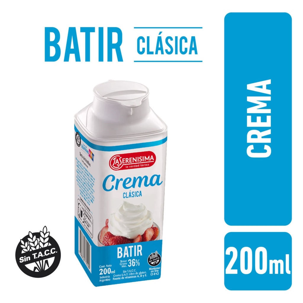 CREMA DE LECHE BATIR LA SERENISIMA UAT 200ml