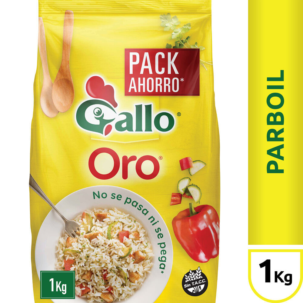 ARROZ PARBOIL GALLO ORO BOLSA 1000g