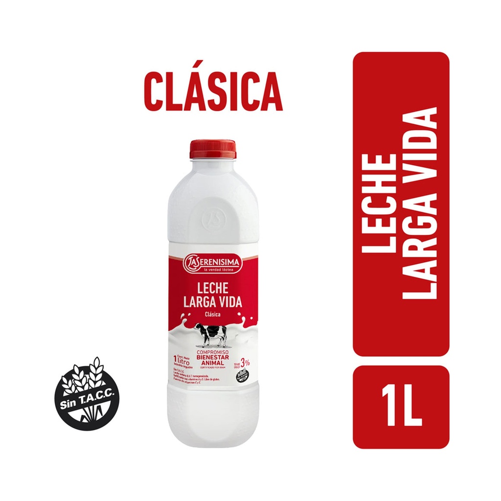 LECHE ENTERA 3% UAT LA SERENISIMA BOTELLA 1000ml