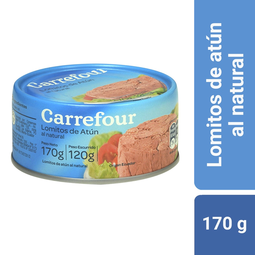 ATUN EN LOMOS AL NATURAL CARREFOUR 170g