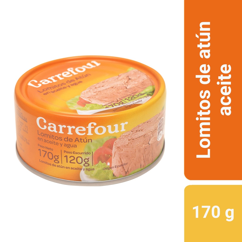 ATUN EN LOMOS EN ACEITE CARREFOUR 170g