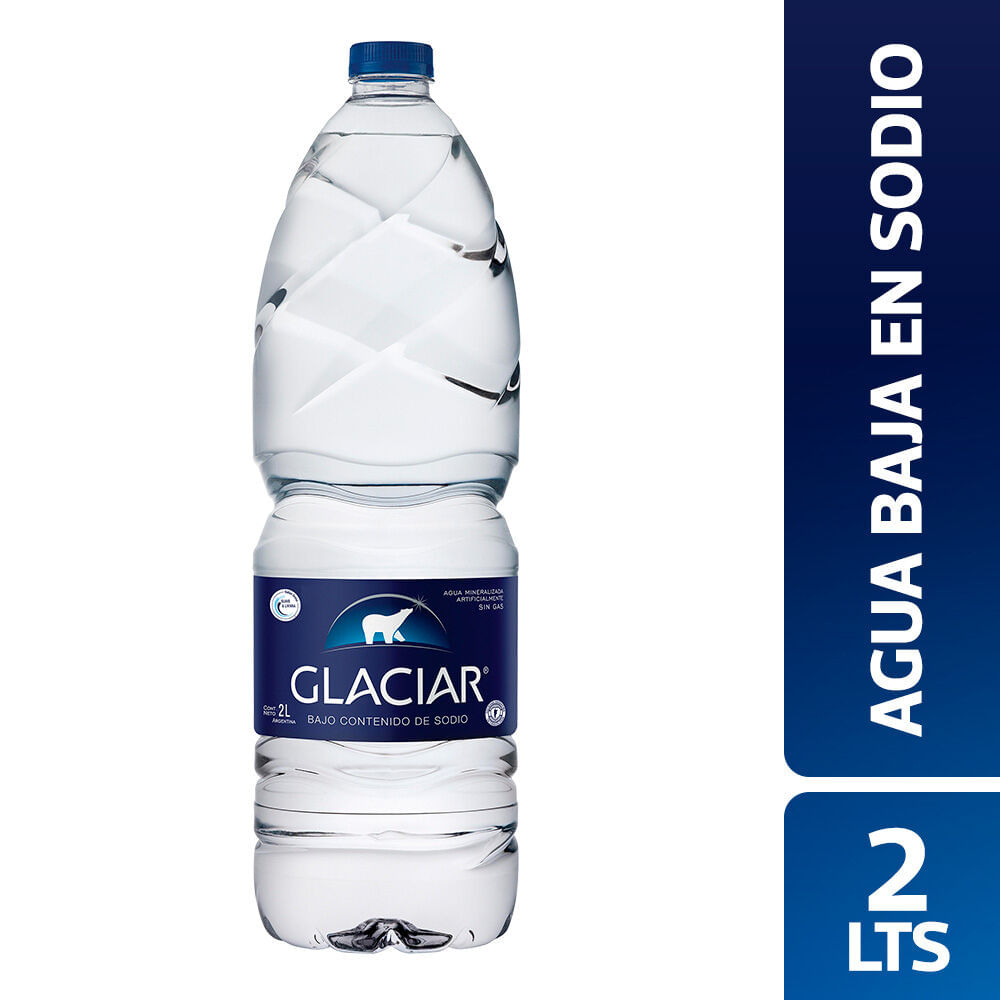 AGUA MINERAL SIN GAS BAJO SODIO GLACIAR 2000ml