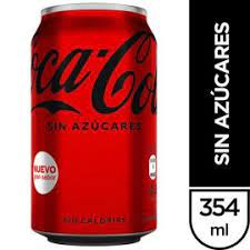 GASEOSA COLA S/AZUCAR COCA-COLA LATA 354ml