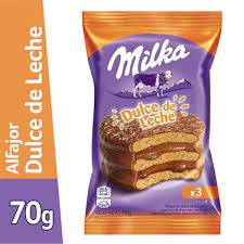 ALFAJOR DULCE DE LECHE 3 CAPAS BAÑO CHOCOLATE MILKA 70g