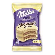 ALFAJOR CHOCOLATE BLANCO RELLENO C/MOUSSE 3 CAPAS MILKA 55g