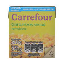 GARBANZOS SECOS REMOJADOS CARREFOUR 340g