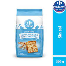 GALLETITAS MINI CRACKERS SIN SAL CARREFOUR 300g