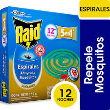 REPELENTE MOSQUITOS ESPIRAL DOBLE ACCION RAID 12und