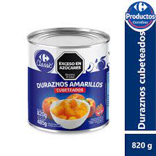 DURAZNOS CUBETEADOS CARREFOUR 820g