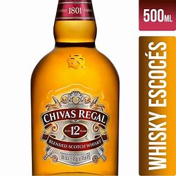 WHISKY  IMPORTADO 12 AÑOS CHIVAS REGAL 500ml