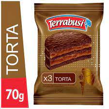 ALFAJOR DULCE DE LECHE TORTA 3 CAPAS BAÑO CHOCOLATE TERRABUSI 70g