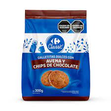 GALLETITAS AVENA Y CHIPS CHOCOLATE CARREFOUR BOLSA 300g